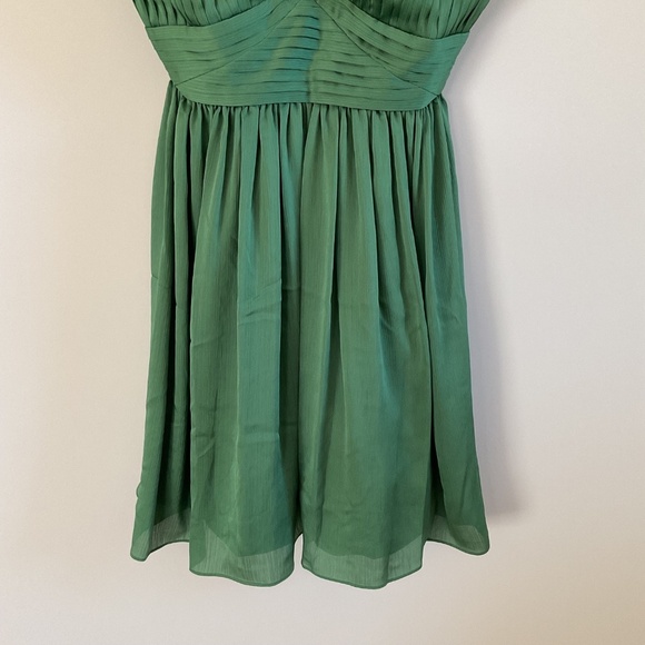 BCBGeneration Apple Green Knotted Strap Pleated Empire Babydoll Daytime Dress 6 - Picture 6 of 14
